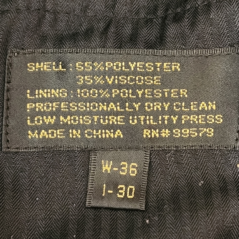Luca Rossi Italia Dress Pants Men's 36 x 30 Black Striped Cuffed Pleated 36x30 - Picture 8 of 9